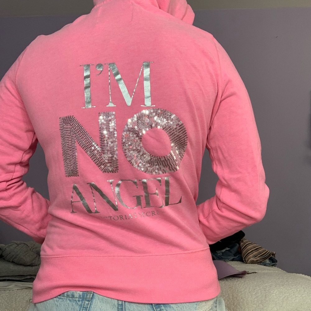 VS “I”m no angel” pink zip up